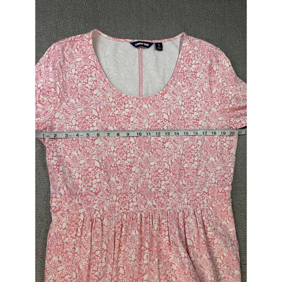 Lands End Dress Floral Pockets Short Sleeve Casual Trad Wife Size XL - Picture 6 of 9